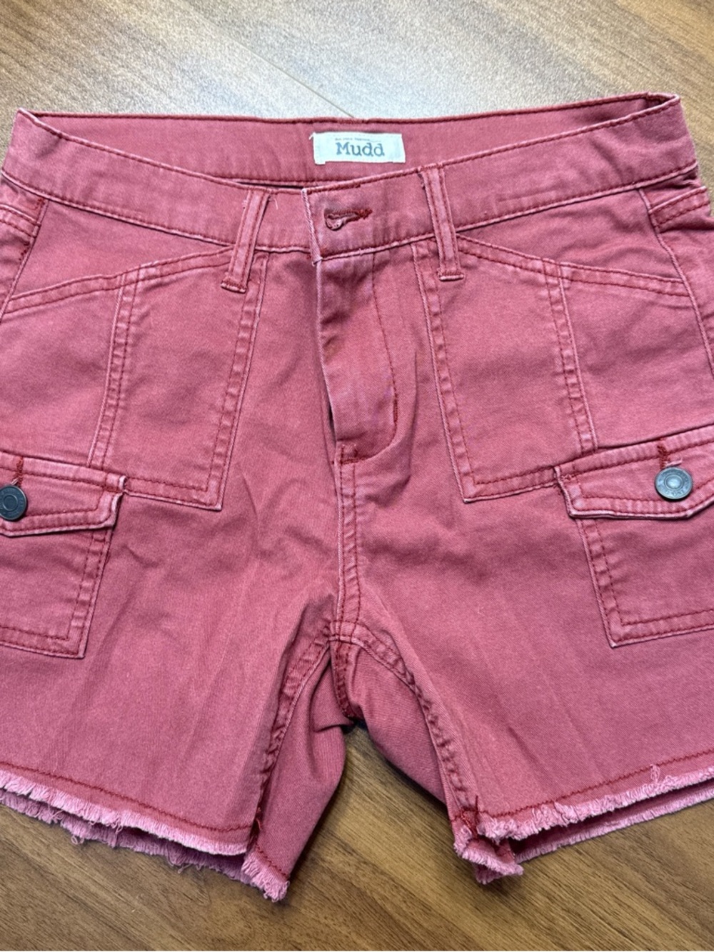 Mudd Women's Dusky Rose Cargo Denim Shorts